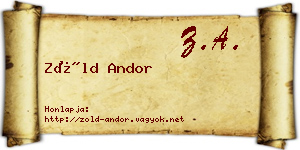 Zöld Andor névjegykártya