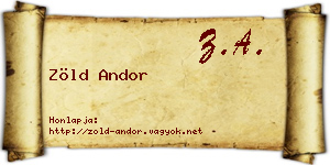 Zöld Andor névjegykártya