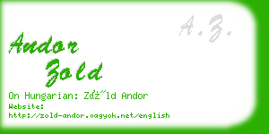 andor zold business card